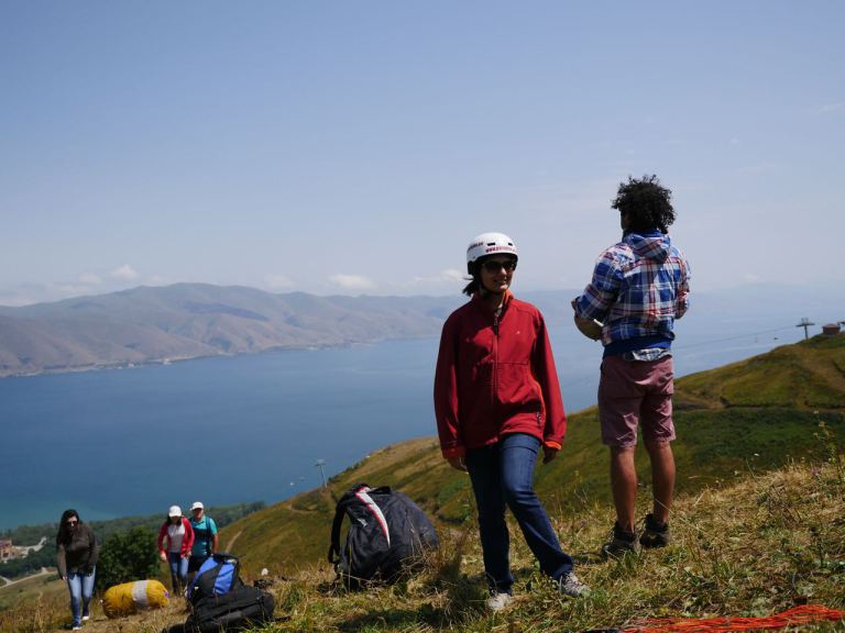 Paragliding at Lake Sevan in Armenia