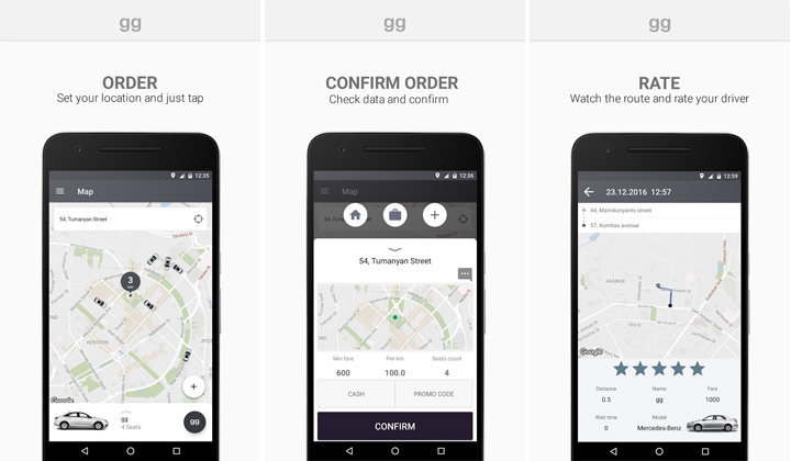 GGTaxi - Armenian taxi app, Armenian uber