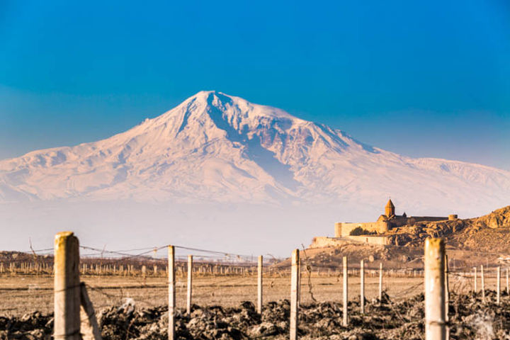 Khor Virap monastery and mount Ararat, Armenia